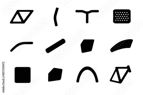 Tiny shape arc bike vector slab strip smooth block frame triangle icon