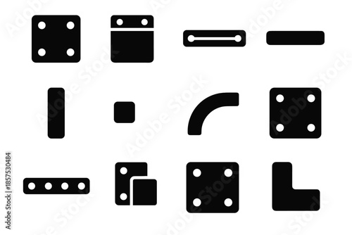 Segment micro frame ridge tile slab element vector scale components luggage icon