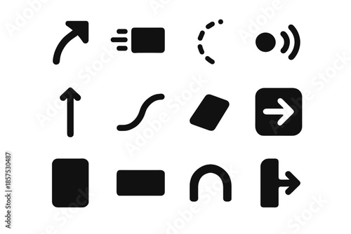 Contour modern vector panel action arc smooth icon motion slab shape