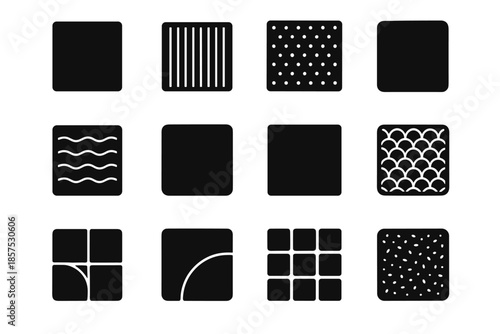 Tile ripple slab vector block plate panel narrow surface texture icon icons