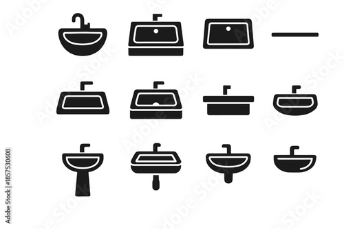Collection basin panel bar subtle micro unit tiny narrow vector icon sink