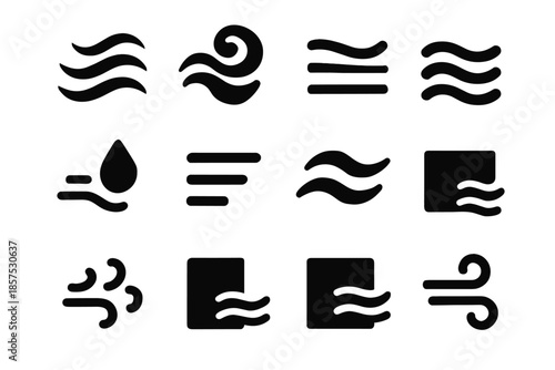 Line symbol panel vector arc ripple icons segment icon breeze tiny airflow