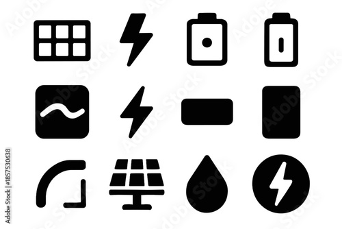 Shape bar indicator unit dot energy power icons icon charge tile vector