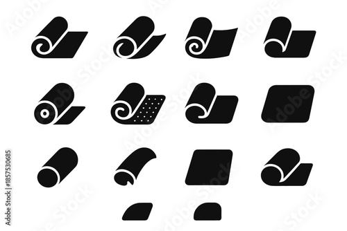 Foil icon arc tiny block slab roll micro modern icons narrow vector