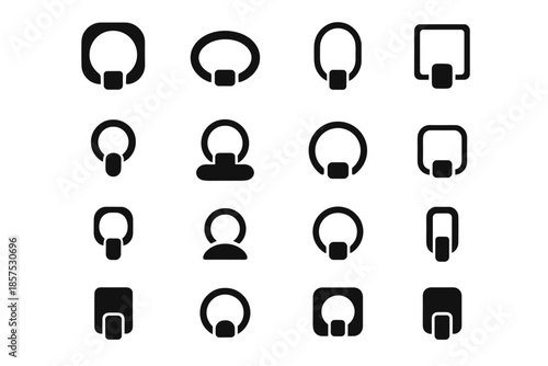 Icon vector segment curve slab block shape outline holder ring tile