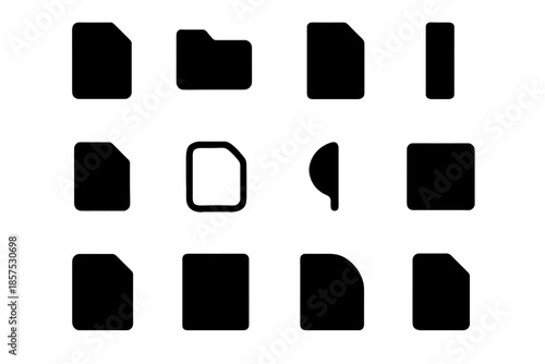 Panel arc sheet dot slab modern subtle corner vector icon file paper