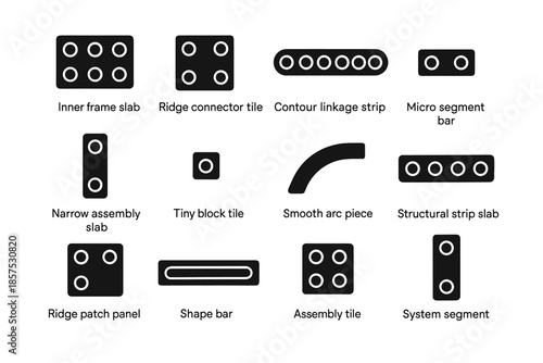 Icon vector shape bag bar segment patch contour ridge connector handlebar strip