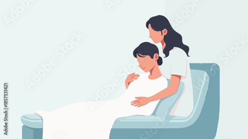 Compassionate Nurse Comforting Patient – Healthcare Vector Illustration