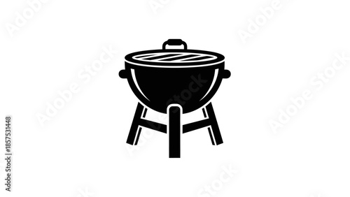 Classic Kettle Grill Silhouette for Outdoor Cooking and Barbecues.
