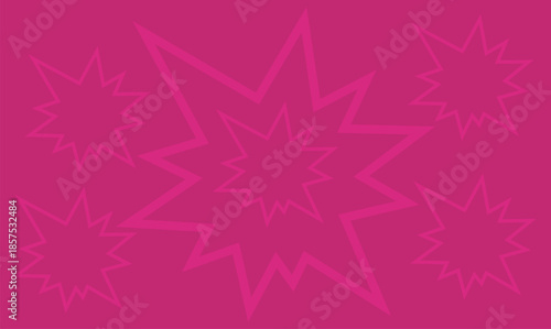 pink star burst on abstract red background