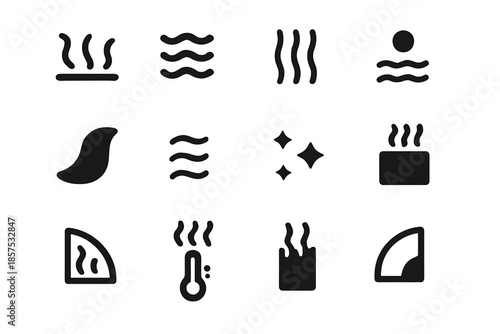 Tile heat curve vector bar icon arc panel block wave patch shimmer