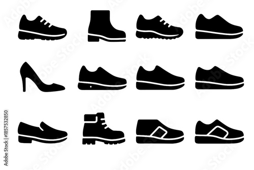 Shoe block unit icons vector silhouette dot icon accent tiny sneaker sole