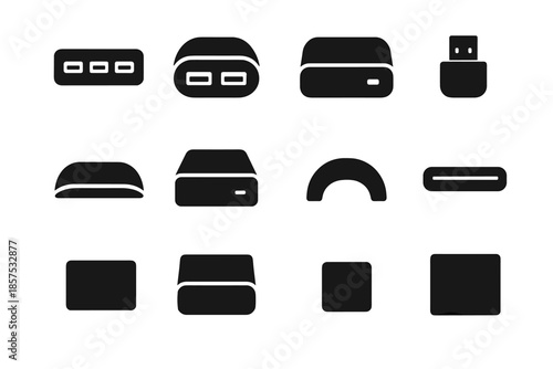 Usb contour small tiny hub vector arc rim rectangular edge icon bump