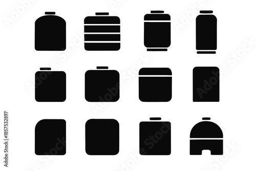 Arc contour panel vector rounded icons curve patch chamber icon water tank