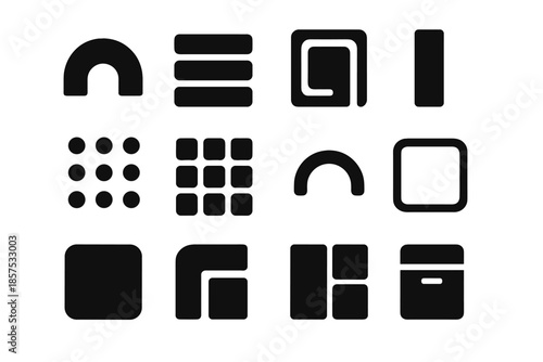 Strip unit narrow icon arc storage saving modern segment space vector smooth