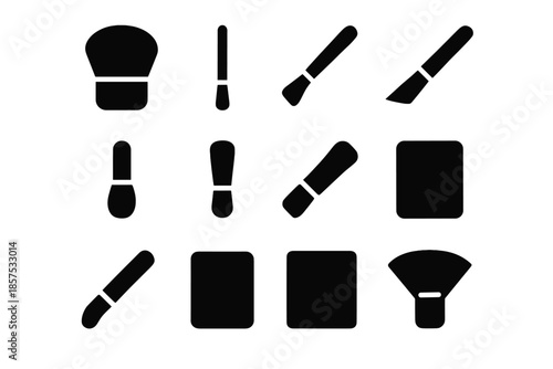 Silhouette slab arc icon tile vector brush handle slim tool contour icons