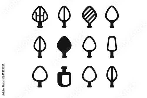 Unit vector tile micro beater arc dot slim set curve slab icon