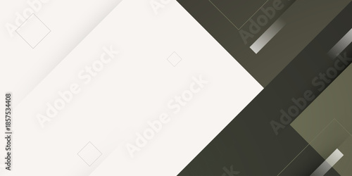 Abstract bright banner background with green shapes pattern papercut element concept on white color design.