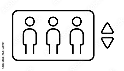 Passengers elevator icon. Editable thin linear sign, pictogram. 
