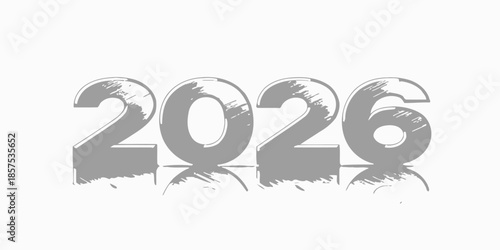 Modern 2026 typography with reflective effect