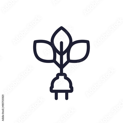 bioenergy icon, line pictogram on white