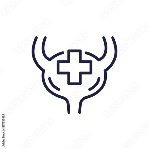 bladder health line icon on white