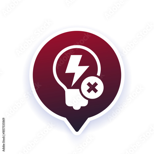 blackout or power outage icon, vector pictogram