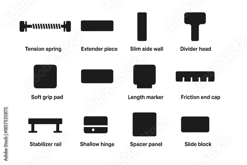 Separator piece spacer vector end shape stabilizer icon cap divider tension drawer