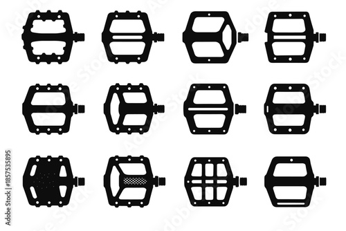 Center mountain beam pedal vector icon pin reinforced plate traction hook bike