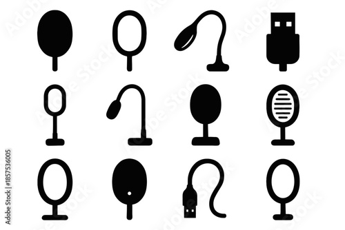 Diffused head tiny light tile icon base panel vector night usb bendable