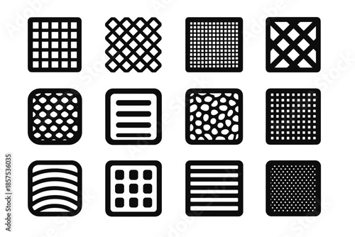 Contour plate tile micro crosshatch lint vector slab trap icon tiny pattern