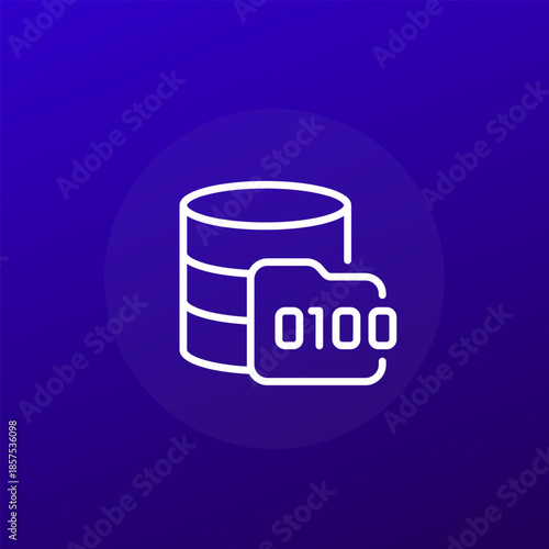 data storage icon, storing files line vector design