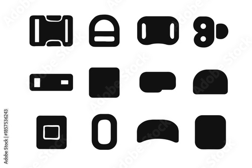 Arc icon subtle buckle pad piece vector shape clip components slab micro