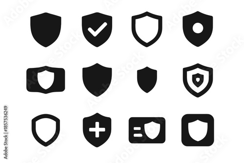 Tiny arc safety modern vector patch slab anchor tile ridge shield icon