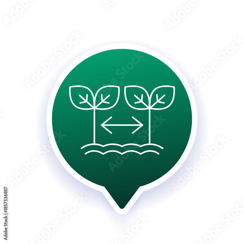 Plant density icon, line vector design