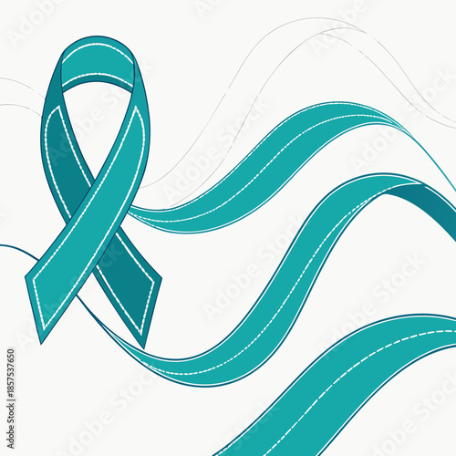 Blue awareness ribbon symbol