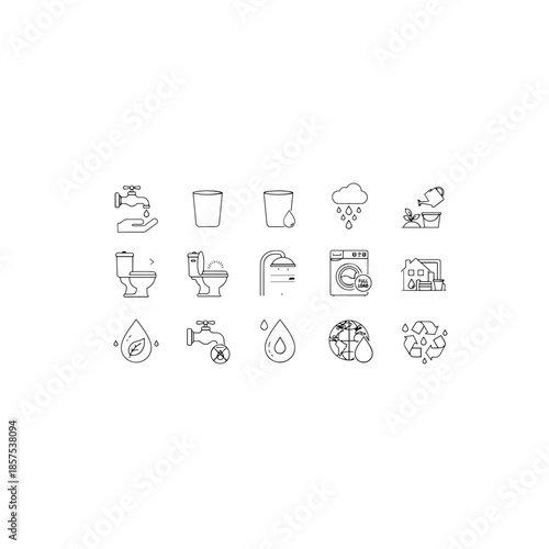 Water conservation and management isolated on transparent background