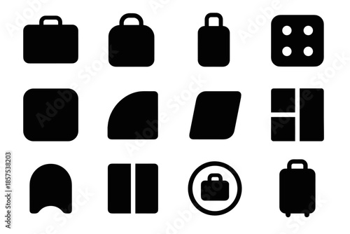 Block arc vector icon patch contour modern pack portable narrow icons slab