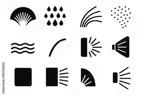 Icon dot subtle panel spray shape vector water segment curve stroke