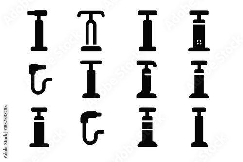 Bike subtle inflator smooth connector curve contour pump small icon tire slab