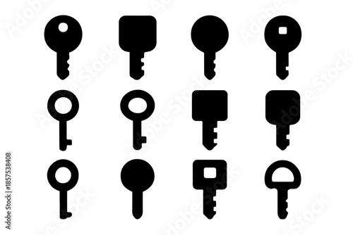 Key outline collection vector tile icon narrow arc slab stroke tiny