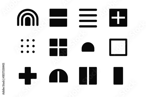 Bar icon tile modern set segment vector block tidy smooth panel dot