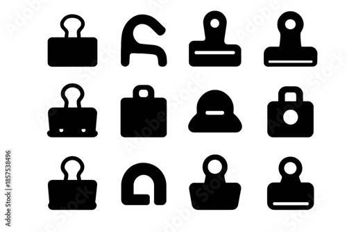 Smooth clip clamp icon vector ridge tile modern shape arc icons strip