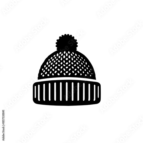 Winter Cap Vector – Trendy Warm Knit Beanie Hat Illustration