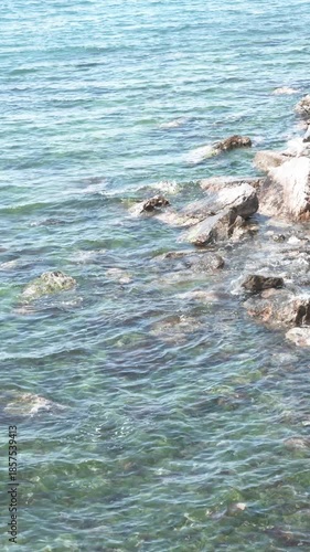 sea waves on the beach rocks