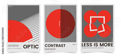 Minimalist Bauhaus-inspired geometric posters with bold shapes, contrast, and modern abstract composition.