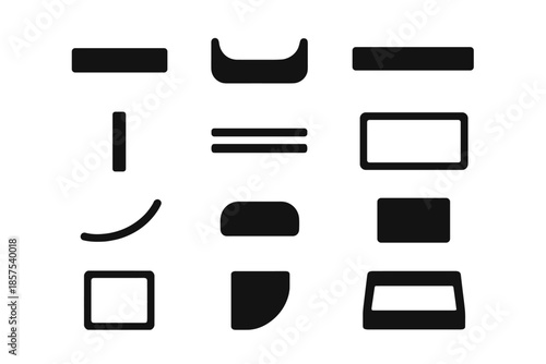 Modern icons stroke icon block bar micro outline arc tray vector panel