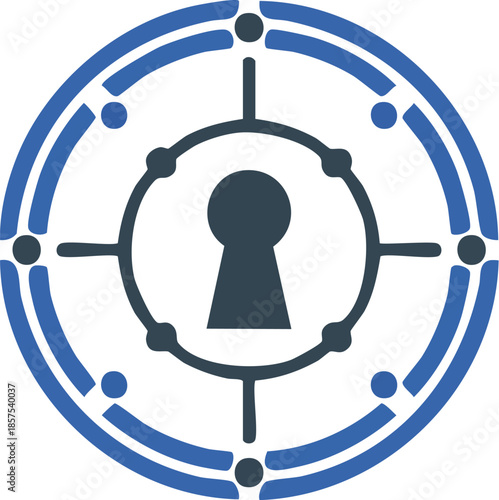 Digital Security Access Point Icon A Modern Emblem for Privacy, Protection, and Focused Entry, Representing Confidential Data Control and Targeted Safety Solutions