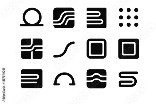 Icon cable slab vector shape subtle dot panel narrow routing contour align