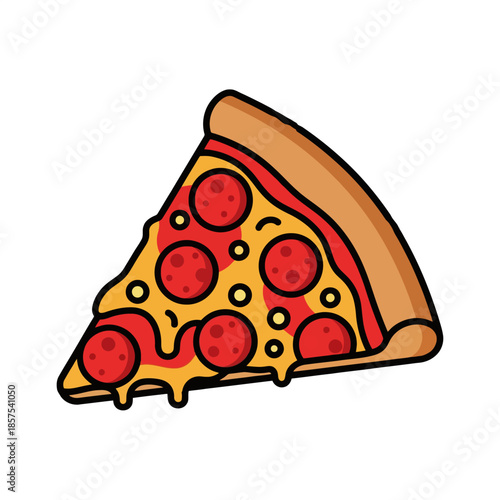 Delicious slice of pepperoni pizza with melted cheese, a classic comfort food symbol